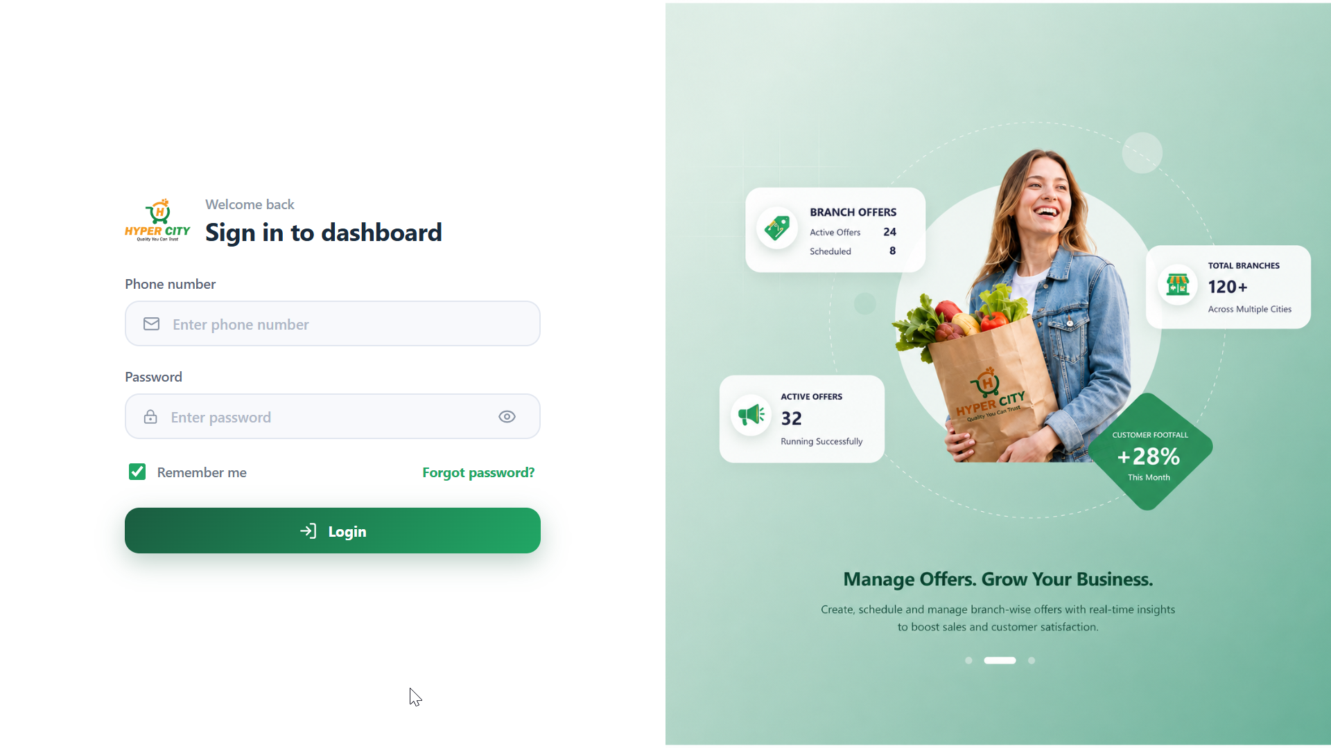HyperCity Offer Management System Dashboard